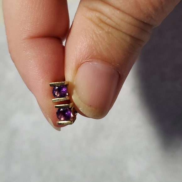 Amethyst necklace and matching earring set. - Picture 5 of 7